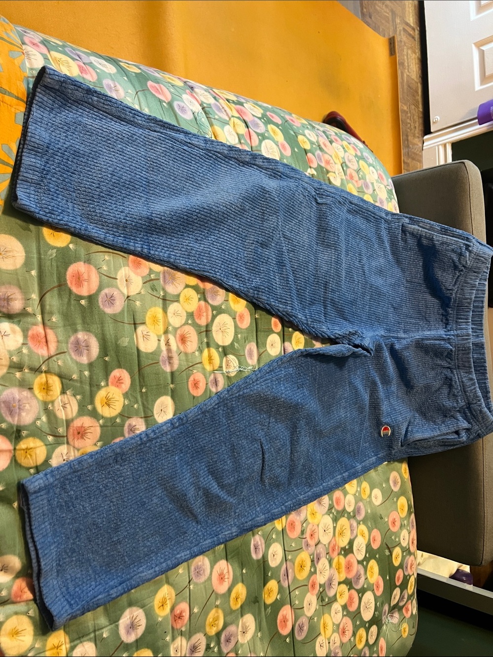 Champion Men’s Blue Corduroy Joggers with Small Logo